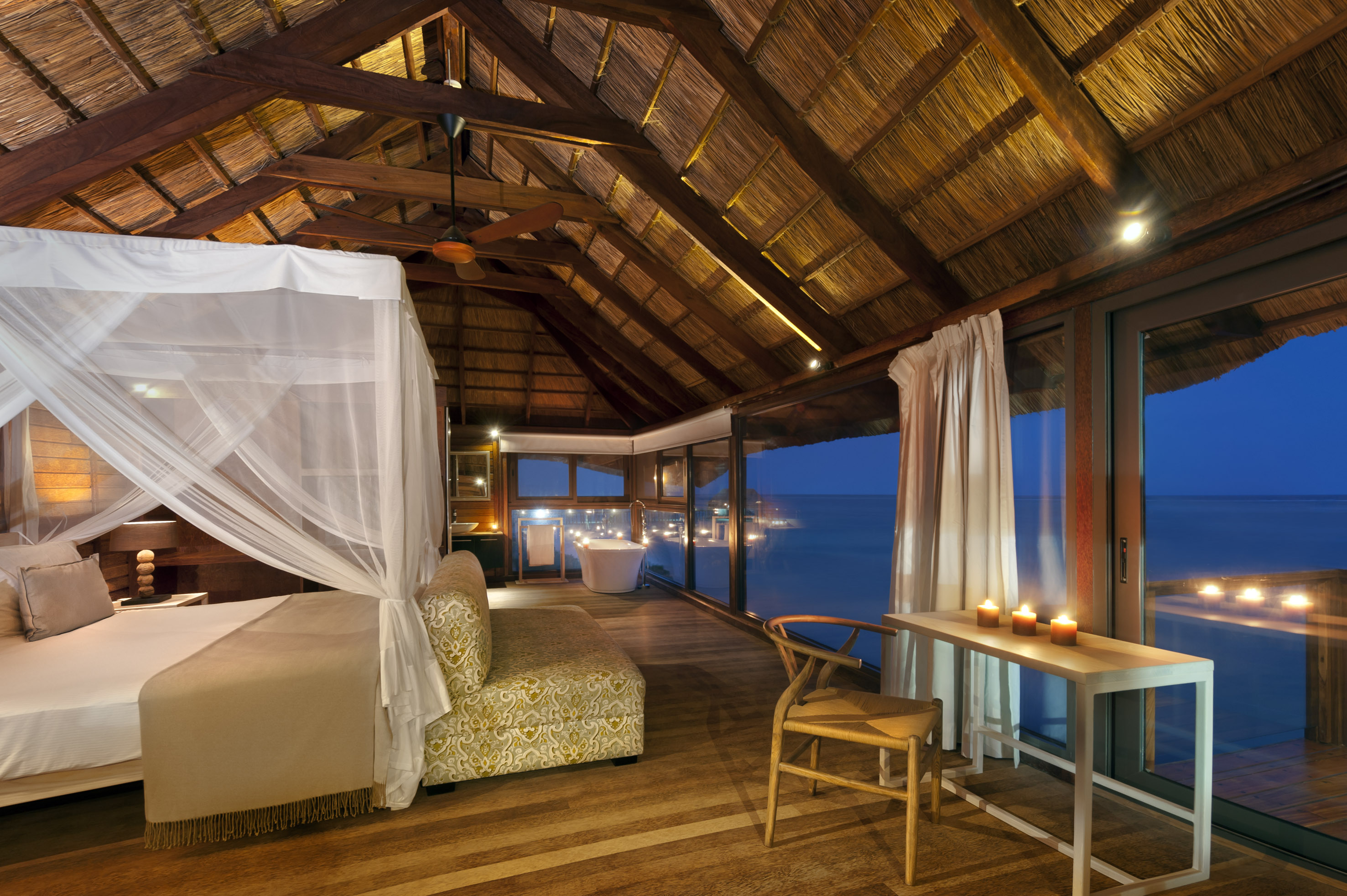 Meliá Zanzibar Romance Pavilion lit at night